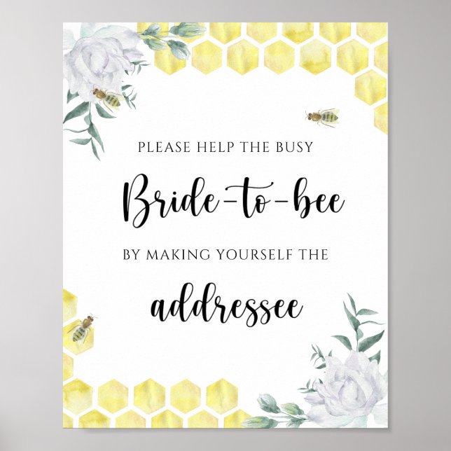 Honeycombs - Help the busy bride Address Poster (Front)