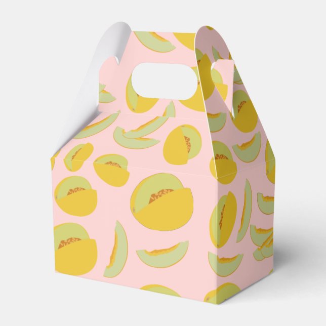 Honeydew Melons Fruit Pattern Favor Box (Front Side)