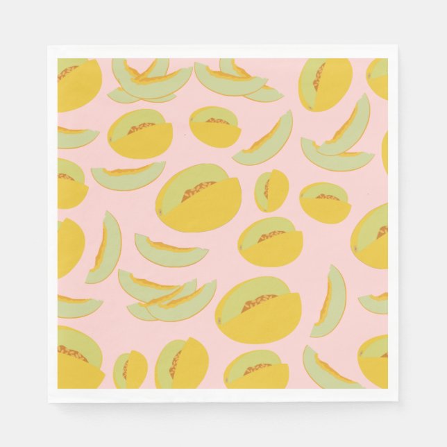 Honeydew Melons Fruit Pattern Napkin (Front)