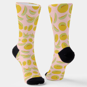 Honeydew Melons Fruit Pattern Socks