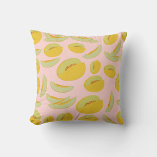 Honeydew Melons Fruit Pattern Throw Pillow