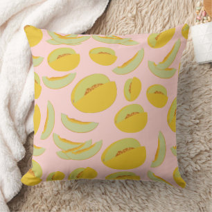 Honeydew Melons Fruit Pattern Throw Pillow