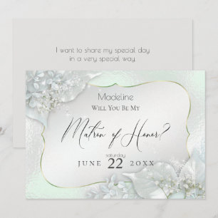 Honeydew Shimmer Will You Be My Matron of Honour Invitation