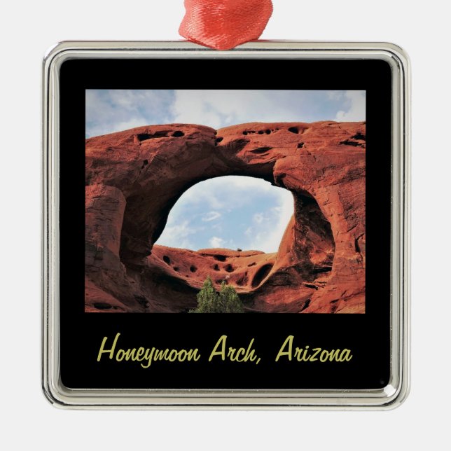 Honeymoon Arch Christmas Arch Silver Colour Framed Metal Ornament (Front)