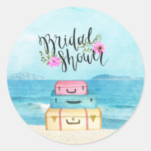 Honeymoon Bridal Shower Invitation Sticker