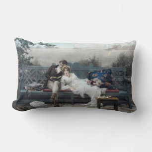 Honeymoon (Bride and Groom on a Bench) Lumbar Pillow