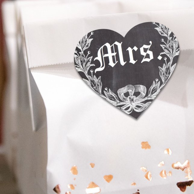 Honeymoon bride chalkboard future Mrs Heart Sticker (Honeymoon bride chalkboard future Mrs Heart Sticker)
