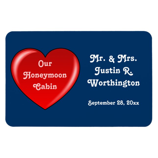 Honeymoon Cabin Blue Cruise Door Marker Magnet (Horizontal)