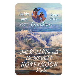 Honeymoon Caribbean Cruise Blue PERSONALIZE Magnet