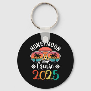 Honeymoon Cruise 2025 Just Married Matching Couple Keychain