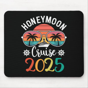 Honeymoon Cruise 2025 Just Married Matching Couple Mouse Pad