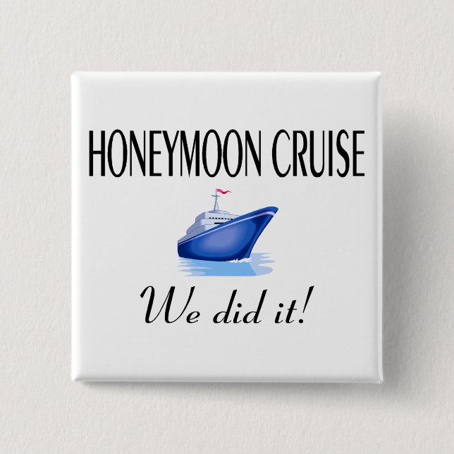 Honeymoon Cruise 2 Inch Square Button (Front)