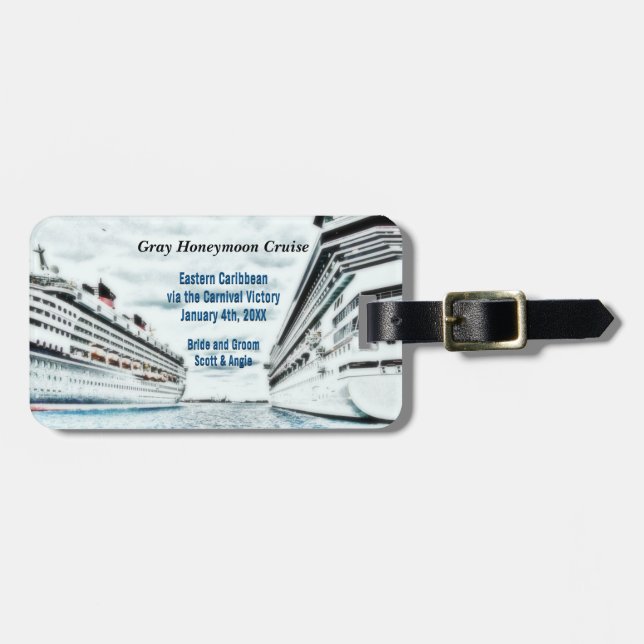 Honeymoon Cruise | Destination Wedding Customized Luggage Tag (Front Horizontal)