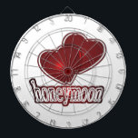 Honeymoon Dartboard<br><div class="desc">Honeymoon, for valentines day, wedding, Honymoon gifts , marry me, love, i love you, red hearts,  beautiful and romantic, love two hearts,  to celebrate their marriage, ... celebrate honeymoons,  
You can change the Background</div>