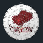 Honeymoon Dartboard<br><div class="desc">Honeymoon, for valentines day, wedding, Honymoon gifts , marry me, love, i love you, red hearts,  beautiful and romantic, love two hearts,  to celebrate their marriage, ... celebrate honeymoons,  
You can change the Background</div>