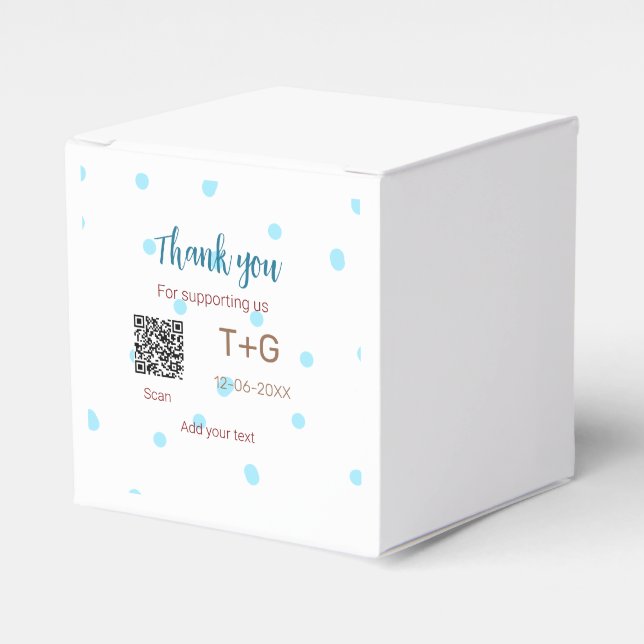 Honeymoon fund Add Q R code couple name wedding Favor Box (Front Side)