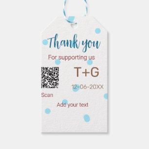 Honeymoon fund Add Q R code couple name wedding Gift Tags