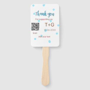 Honeymoon fund Add Q R code couple name wedding Hand Fan