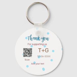 Honeymoon fund Add Q R code couple name wedding Keychain