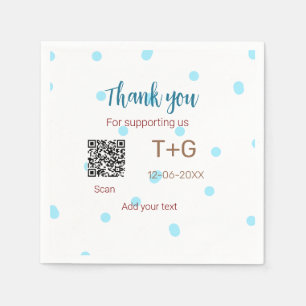 Honeymoon fund Add Q R code couple name wedding Napkin