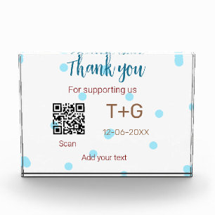 Honeymoon fund Add Q R code couple name wedding Photo Block