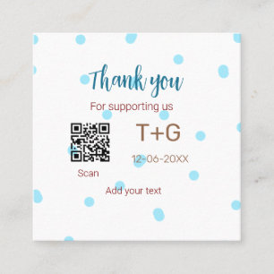 Honeymoon fund Add Q R code couple name wedding Square Business Card