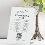 Honeymoon Fund Digital Wedding Registry QR Code Pedestal Sign<br><div class="desc">Honeymoon fund acrylic pedestal sign. Alternative wedding registry to fund your dream trip. Ask your guests to visit your website or scan the QR code. Personalize it with your custom text,  poem,  or a thank you message for your family and friends.</div>