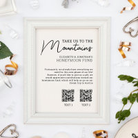Honeymoon fund modern cash qr code