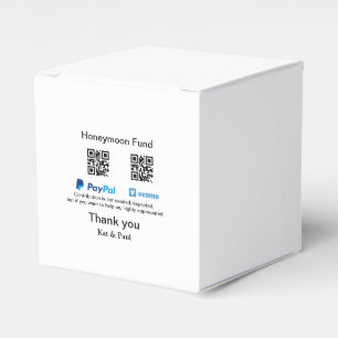 Honeymoon Fund PayPal Venmo QR code thank you Favor Box