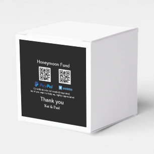 Honeymoon Fund PayPal Venmo QR code thank you Favor Box