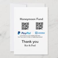 Honeymoon Fund PayPal Venmo QR code thank you
