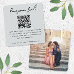 Honeymoon Fund | QR Code Photo Wedding Registry  Enclosure Card<br><div class="desc">Simple, stylish wedding honeymoon fund photo enclosure card in a modern minimalist design style with an elegant natural script typography in classic black on a dove blue grey background, with an informal handwriting style font. The text can easily be personalized with your title, payment URL (zelle, venmo, paypal etc), scannable...</div>