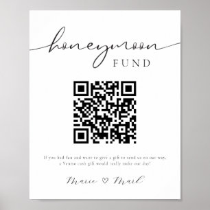 Honeymoon Fund QR Code Sign