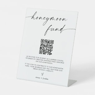 Honeymoon Fund QR Code Sign 8x10" Modern Wedding