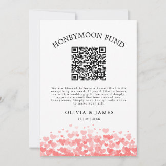 Honeymoon Fund QR Code Sign, Wedding Honeymoon Invitation