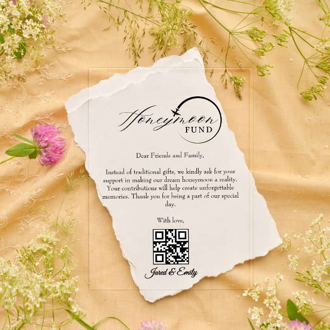 Honeymoon Fund Qr Code Travel Fund Request Acrylic Invitations (Honeymoon Fund Qr Code Travel Fund Request Acrylic Invitations)