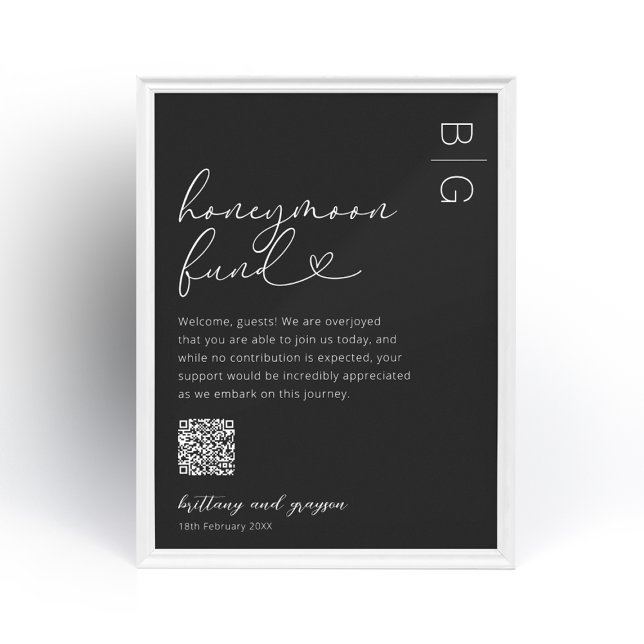 Honeymoon Fund QR Code Wedding Poster (Creator Uploaded)