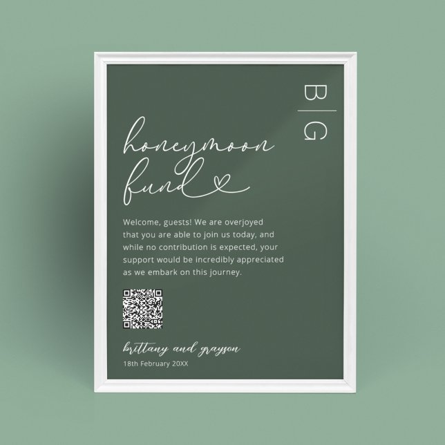 Honeymoon Fund QR Code Wedding Poster (Creator Uploaded)