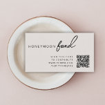 Honeymoon Fund QR Code Wedding Registry Neutral Enclosure Card<br><div class="desc">Simple, stylish wedding honeymoon fund enclosure card in a modern minimalist design style with a classic typography and a chic sophisticated feel on a neutral grey background. The text can easily be personalized with your names, payment details (PayPal, zelle, venmo), scannable QR code and message for a unique one of...</div>