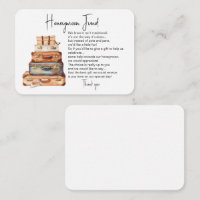Honeymoon fund request wedding insert card