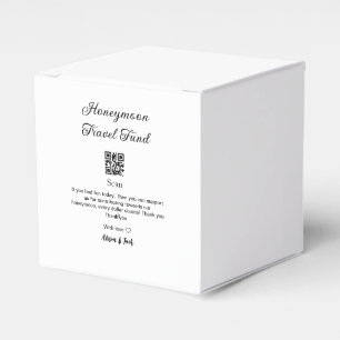 Honeymoon fund scan QR codeadd name  Favor Box