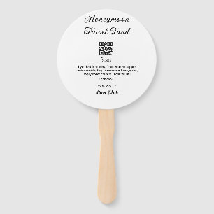 Honeymoon fund scan QR codeadd name Hand Fan