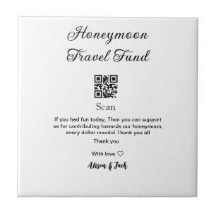 Honeymoon fund scan QR codeadd name  Tile