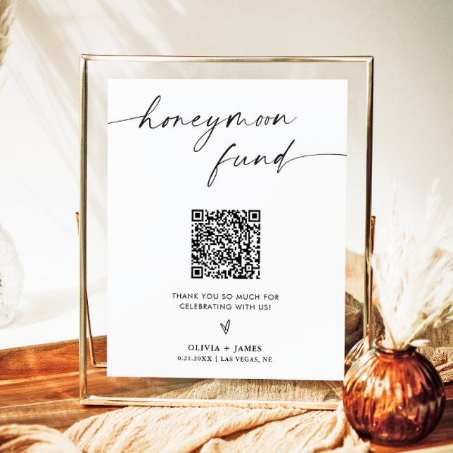 Honeymoon Fund Sign, Honeymoon QR Code Fund Sign (Creator Uploaded)
