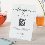 Honeymoon Fund Sign Wedding Reception Gift B613<br><div class="desc">Our pedestal stand sign is perfect to display on your gift table. Guests can choose to send cash donations for your honeymoon directly from their mobile device by scanning the QR code. This item is part of our Brynn wedding invitation suite B613, please visit our store to view the collection...</div>