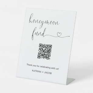 Honeymoon Fund Sign with Message & QR Code