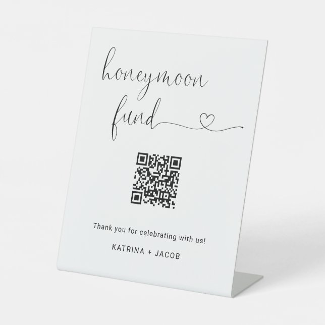 Honeymoon Fund Sign with Message & QR Code (Front)