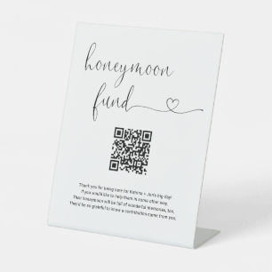 Honeymoon Fund Sign with Poem & QR Code