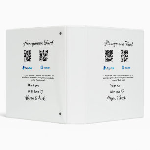 Honeymoon fund venomo paypal donation Q R couple Binder