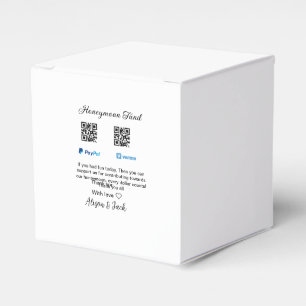 Honeymoon fund venomo paypal donation Q R couple Favor Box